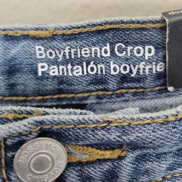 Mossimo 90s Plus Size Two Toned Striped Cropped Boyfriend Jeans size 16.… - Picture 3 of 5